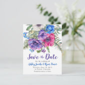 Anemone Hochzeit Speichern Sie das Datum Wasserfar Save The Date (Stehend Vorderseite)