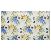 Anemone Hydrangea Floral Wedding Monogram Stoff (Fat Quarter (45,7 x 55,9 cm))