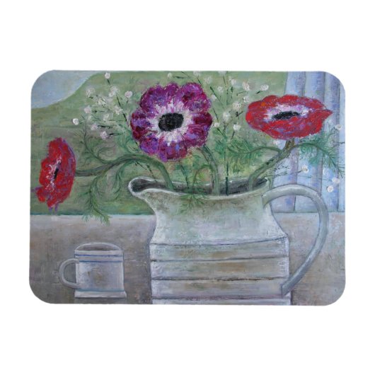 Anemone im Weißen Jug 2013 Magnet (Horizontal)