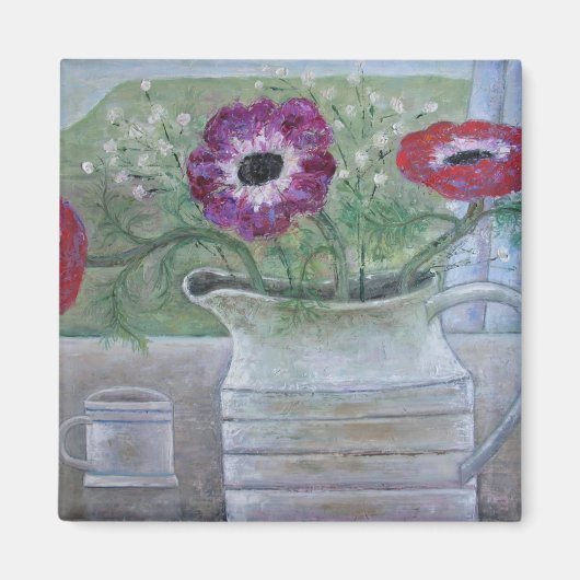 Anemone im Weißen Jug 2013 Magnet (Vorne)