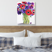 Anemone in einem Glass Jug Leinwanddruck (Insitu (Schlafzimmer))