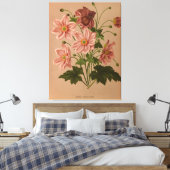 Anemone Japonica Rosea Exquisit Vintag botanisch Leinwanddruck (Insitu (Schlafzimmer))