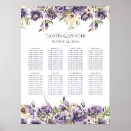 Anemone Lavender | Lila Seekarte aus Creme Poster