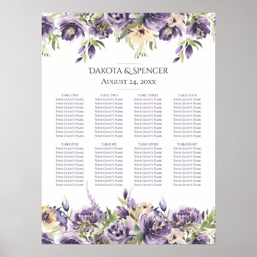 Anemone Lavender | Lila Seekarte aus Creme Poster (Vorne)