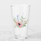 Anemone, Lavender und Weizen Bouquet Glass Tumbler (Rückseite)