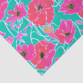 Anemone Malmuster Pink & Aqua Floral Seidenpapier (Ausschnitt)