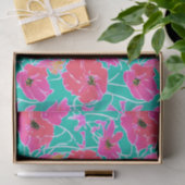 Anemone Malmuster Pink & Aqua Floral Seidenpapier (Geschenk)