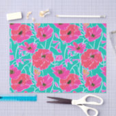 Anemone Malmuster Pink & Aqua Floral Seidenpapier (Handwerk)