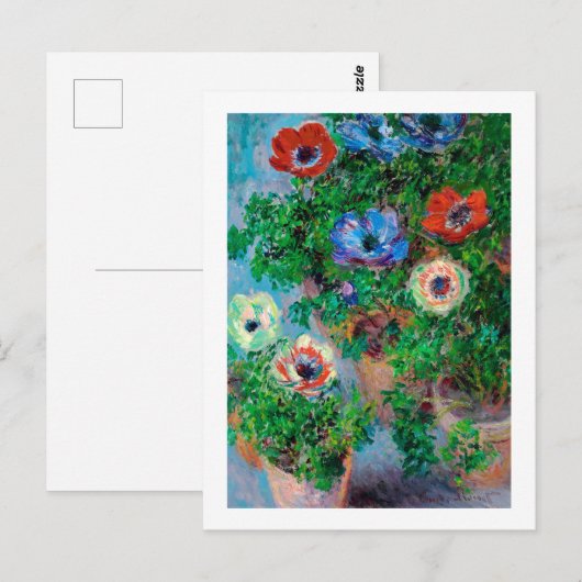 Anemone, Monet Postkarte (Vorne/Hinten)
