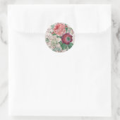 Anemone Music Shabby Chic Runder Aufkleber (Tasche)