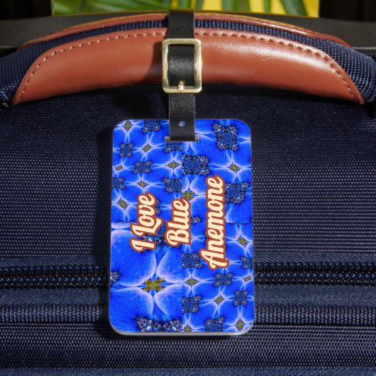 Anemone Muster Gepäckanhänger (Vorderseite Insitu 2)