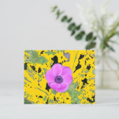 Anemone-Muster-Hintergrund Postkarte (Stehend Vorderseite)