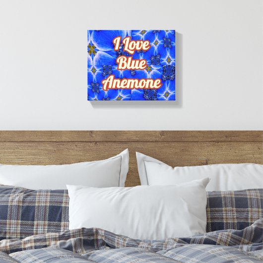 Anemone Muster Leinwanddruck (Insitu (Schlafzimmer))