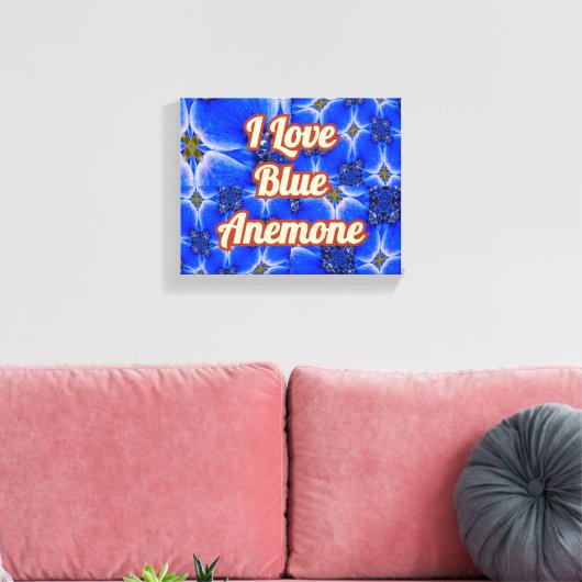 Anemone Muster Leinwanddruck (Insitu (Wohnzimmer))