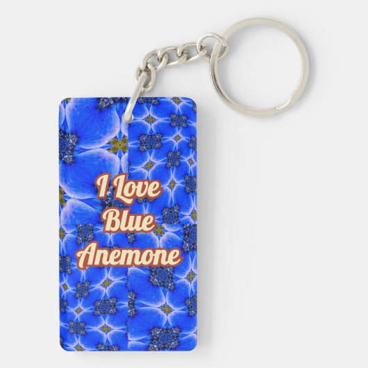 Anemone Muster Schlüsselanhänger (Rückseite)