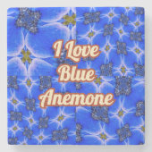 Anemone Muster Steinuntersetzer (Vorderseite)