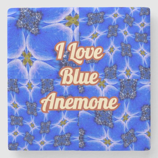 Anemone Muster Steinuntersetzer (Vorderseite)