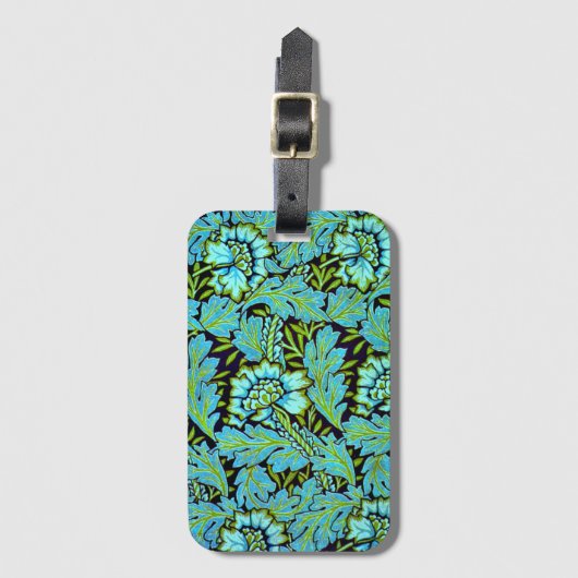 Anemone-Muster von William Morris, Gepäckanhänger (Vorderseite Vertikal)