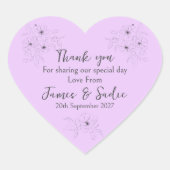 Anemone on Light Lilac Heart Sticker (Vorderseite)