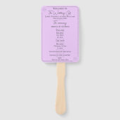 Anemone on Light Lilac Order of Service Hand Fans Fächer (Vorderseite)