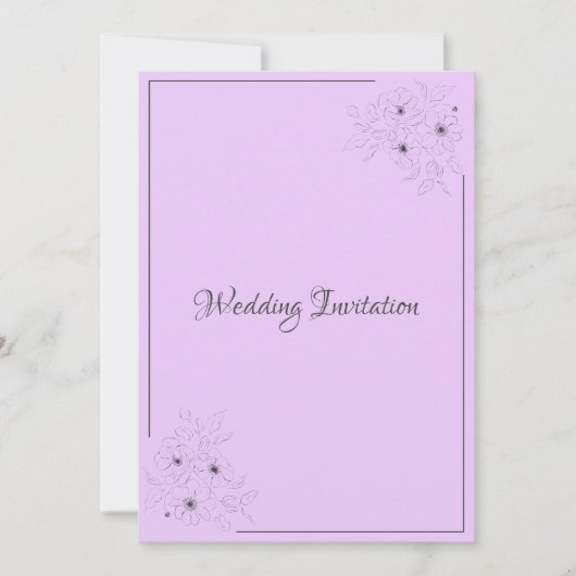 Anemone on Light Lilac Wedding Einladung (Vorderseite)