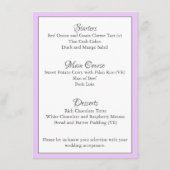 Anemone on Light Lilac Wedding Menu Enclosure Card Begleitkarte (Rückseite)