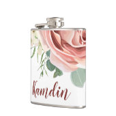 Anemone personalisiert Flask Geometric Garden Rose Flachmann (Links)