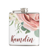 Anemone personalisiert Flask Geometric Garden Rose Flachmann (Vorderseite)