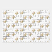 Anemone Pink Blume Aquarell Handgestrichen Geschenkpapier Set (Vorderseite 2)