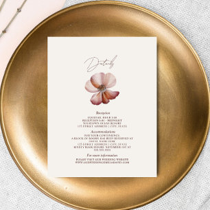 Anemone Pink Wedding Details Begleitkarte