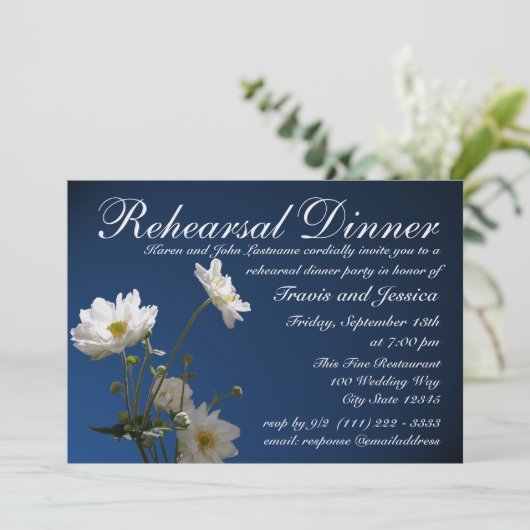 Anemone Probe Dinner Einladung (Stehend Vorderseite)