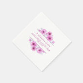 Anemone rosa Blume Aquarellkunst Serviette (Ecke)