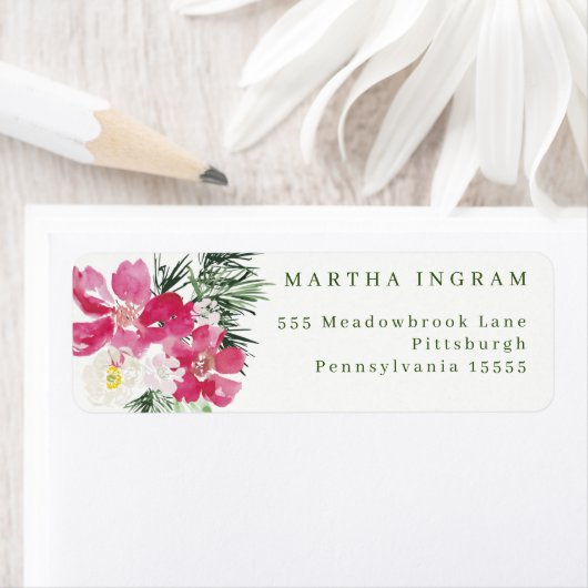 Anemone, rosa Blume und Spruce (Insitu)