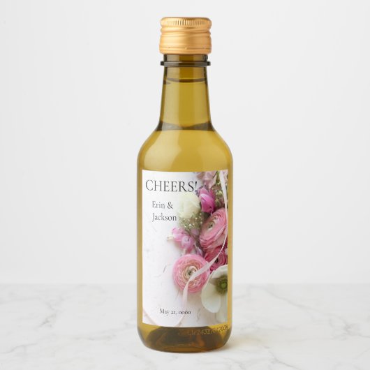 Anemone, Rranunculus, Bänder Getränke Label Set Weinetikett (Vorderseite)