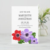 Anemone Save the Date (Stehend Vorderseite)