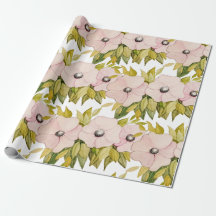 Anemone Soft Pink Blume Wasserfarben Handgemalt