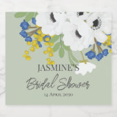 Anemone Spring Floral Bouquet Brautparty Alkoholflaschenetikett (Einzelnes Label)