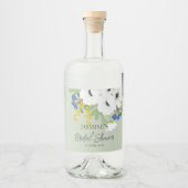 Anemone Spring Floral Bouquet Brautparty Alkoholflaschenetikett (Vorderseite)
