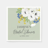 Anemone Spring Floral Bouquet Brautparty Serviette (Vorderseite)