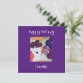 Anemone Spring Flowers Flat Birthday Card (Stehend Vorderseite)