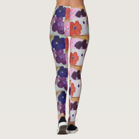 Anemone Spring Flowers Leggings (Rückseite)