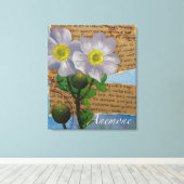 Anemone Stretched Canvas Print Leinwanddruck (Insitu (Holzboden))