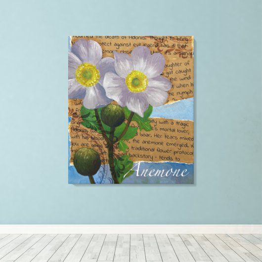 Anemone Stretched Canvas Print Leinwanddruck (Insitu (Holzboden))