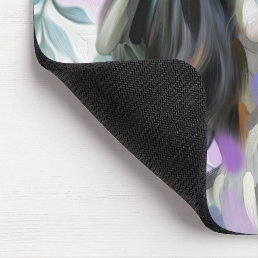 'Anemone' Tricolor cavalier dog art mousepad (Ecke)