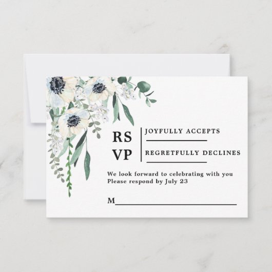 Anemone UAWG wedding insert card RSVP Karte (Vorderseite)