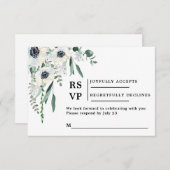 Anemone UAWG wedding insert card RSVP Karte (Vorne/Hinten)