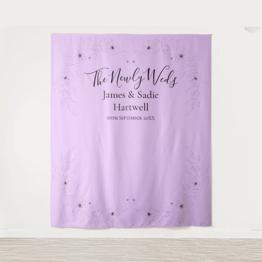 Anemone über den Hintergrund der Hochzeit von Lila Wandteppich (Vorderseite)