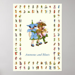 Anemone und Bluets Poster