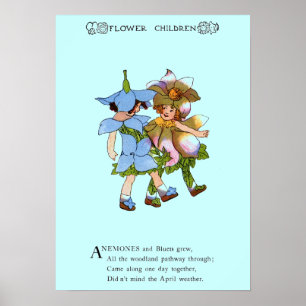 Anemone und Bluets Poster