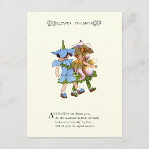 Anemone und Bluets Postkarte
